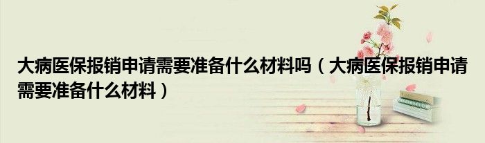 大病医保报销申请需要准备什么材料吗（大病医保报销申请需要准备什么材料）