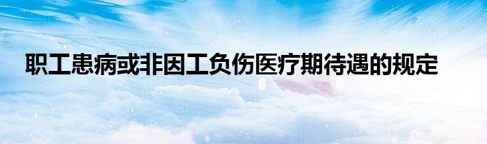 职工患病或非因工负伤医疗期待遇的规定