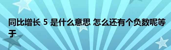 同比增长 5 是什么意思 怎么还有个负数呢等于