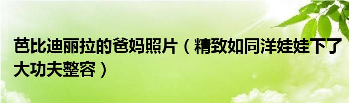 芭比迪丽拉的爸妈照片（精致如同洋娃娃下了大功夫整容）