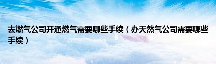 去燃气公司开通燃气需要哪些手续（办天然气公司需要哪些手续）