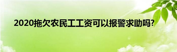 2020拖欠农民工工资可以报警求助吗?