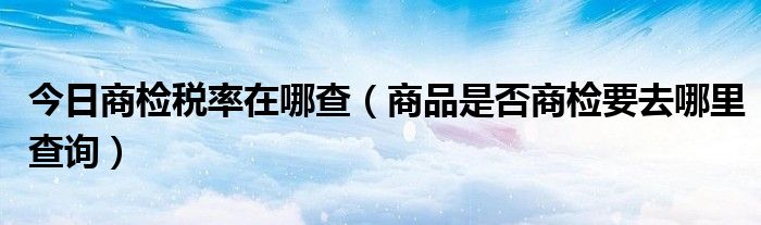 今日商检税率在哪查（商品是否商检要去哪里查询）