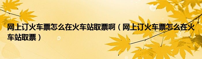 网上订火车票怎么在火车站取票啊（网上订火车票怎么在火车站取票）