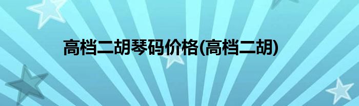 高档二胡琴码价格(高档二胡)