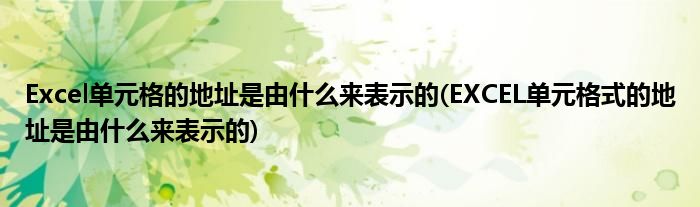 Excel单元格的地址是由什么来表示的(EXCEL单元格式的地址是由什么来表示的)