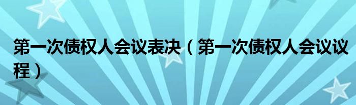 第一次债权人会议表决（第一次债权人会议议程）