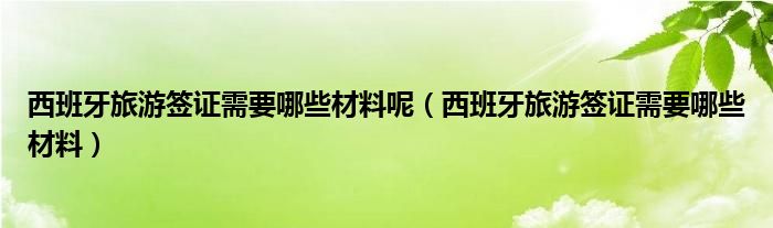 西班牙旅游签证需要哪些材料呢（西班牙旅游签证需要哪些材料）