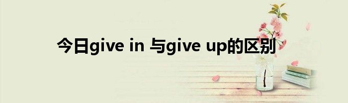 今日give in 与give up的区别