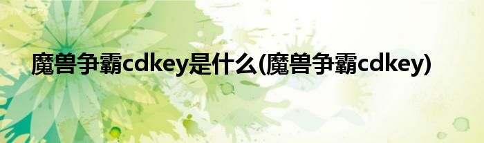 魔兽争霸cdkey是什么(魔兽争霸cdkey)