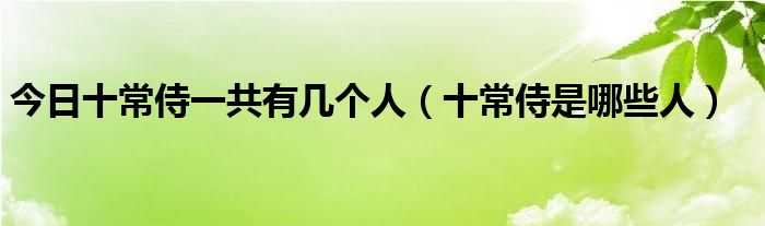 今日十常侍一共有几个人（十常侍是哪些人）