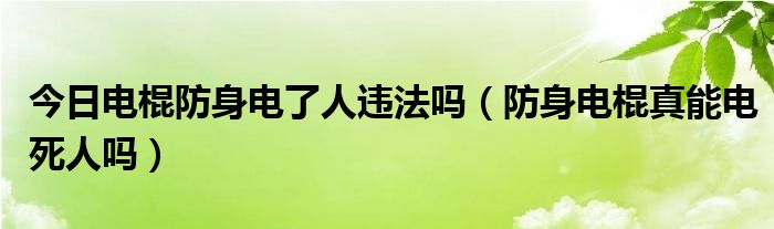 今日电棍防身电了人违法吗（防身电棍真能电死人吗）