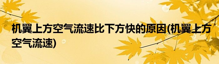 机翼上方空气流速比下方快的原因(机翼上方空气流速)