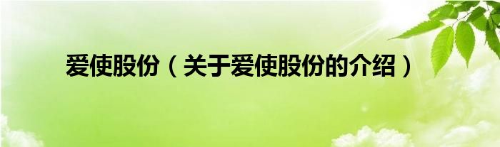 爱使股份（关于爱使股份的介绍）