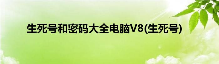 生死号和密码大全电脑V8(生死号)