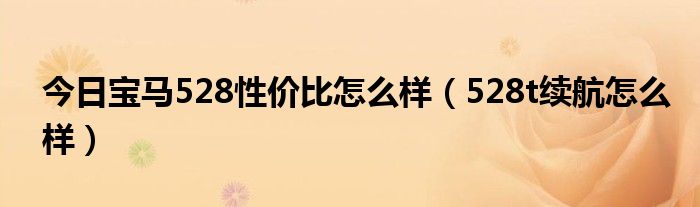 今日宝马528性价比怎么样（528t续航怎么样）