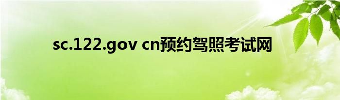 sc.122.gov cn预约驾照考试网