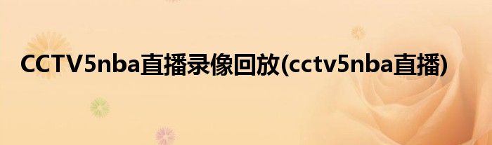 CCTV5nba直播录像回放(cctv5nba直播)