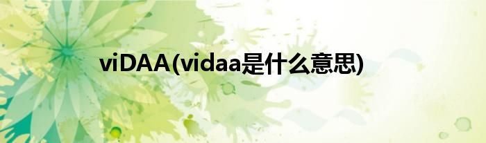 viDAA(vidaa是什么意思)