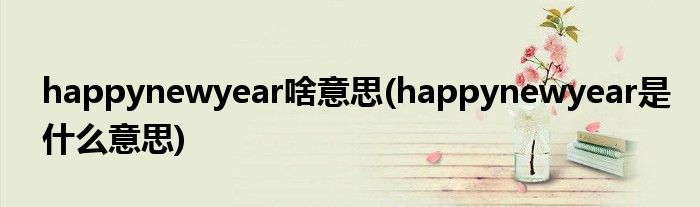 happynewyear啥意思(happynewyear是什么意思)