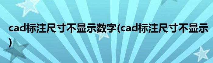 cad标注尺寸不显示数字(cad标注尺寸不显示)