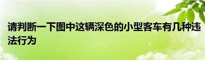 请判断一下图中这辆深色的小型客车有几种违法行为