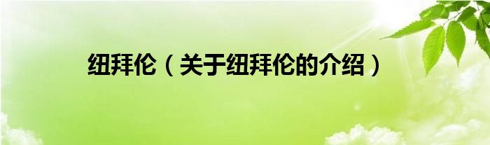 纽拜伦（关于纽拜伦的介绍）