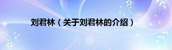 刘君林（关于刘君林的介绍）