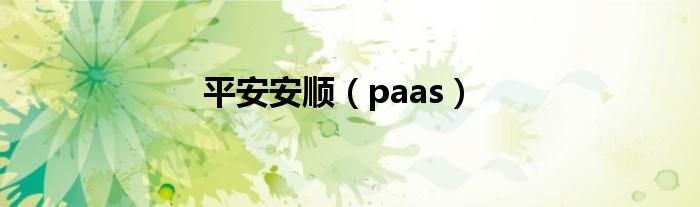 平安安顺（paas）