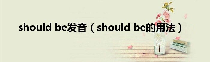 should be发音（should be的用法）