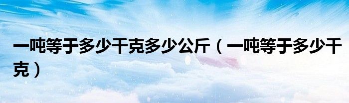 一吨等于多少千克多少公斤（一吨等于多少千克）