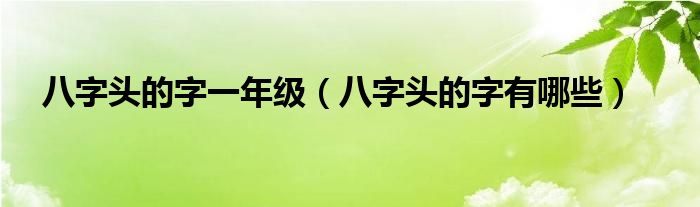 八字头打一字谜答案