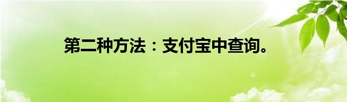 第二种方法：支付宝中查询。