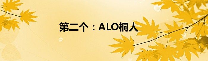 第二个：ALO桐人