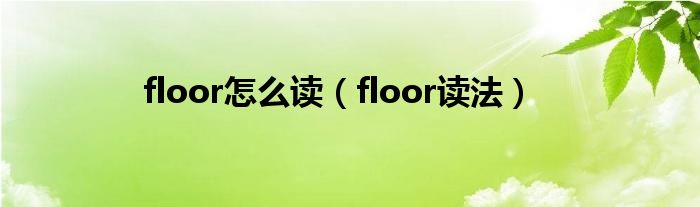floor怎么读（floor读法）