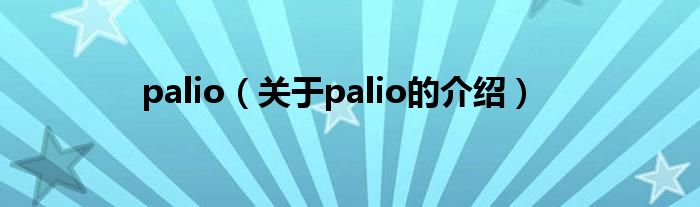 palio（关于palio的介绍）