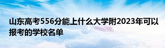 山东高考556分能上什么大学附2023年可以报考的学校名单