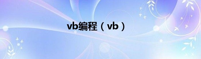 vb编程（vb）