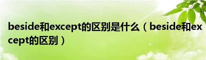 beside和except的区别是什么（beside和except的区别）