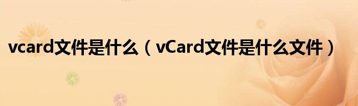 vcard文件是什么（vCard文件是什么文件）