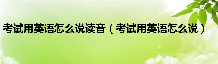 考试用英语怎么说读音（考试用英语怎么说）