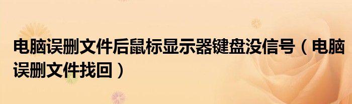 电脑误删文件后鼠标显示器键盘没信号（电脑误删文件找回）