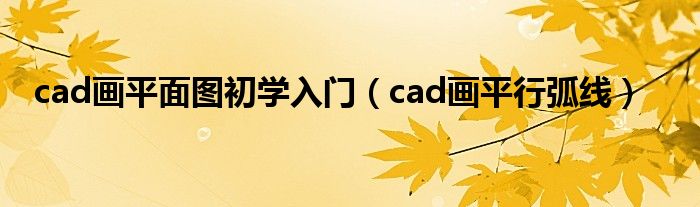 cad画平面图初学入门（cad画平行弧线）