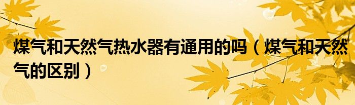 煤气和天然气热水器有通用的吗（煤气和天然气的区别）