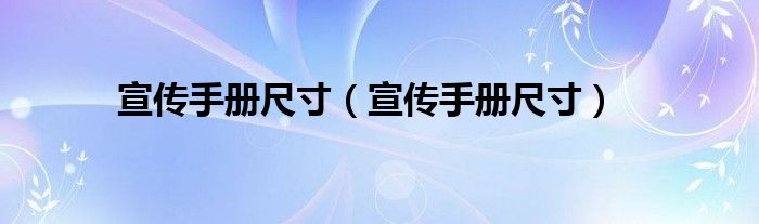 宣传手册尺寸（宣传手册尺寸）