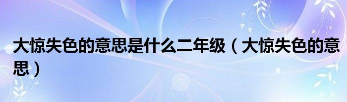 大惊失色的意思是什么二年级（大惊失色的意思）