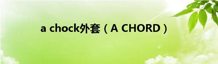 a chock外套（A CHORD）