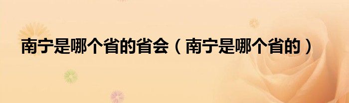 南宁是哪个省的省会（南宁是哪个省的）