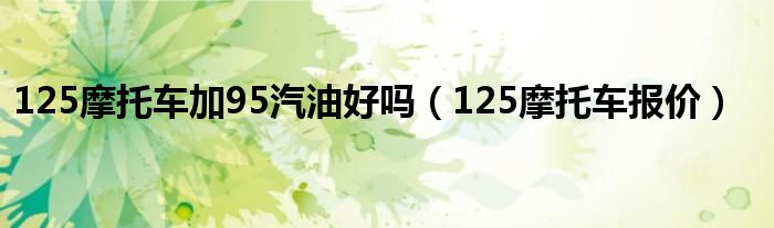 125摩托车加95汽油好吗（125摩托车报价）