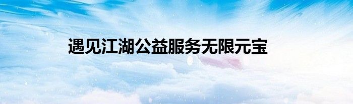 遇见江湖公益服务无限元宝